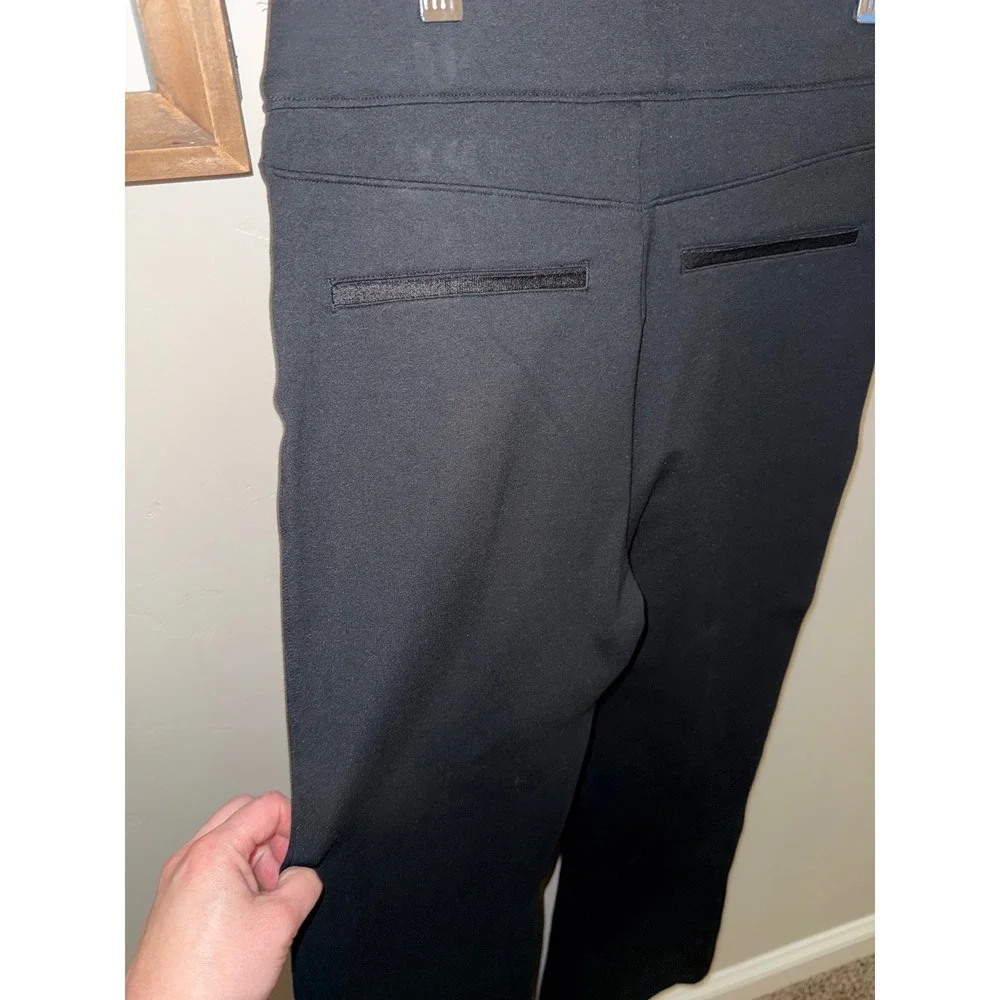 Spanx The Perfect Pant Slim Straight Flare Black Ponte Knit Trousers 20252T S - Picture 4 of 10